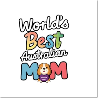 Mini Australian Shepherd Gifts World's Best Aussie Mom Posters and Art